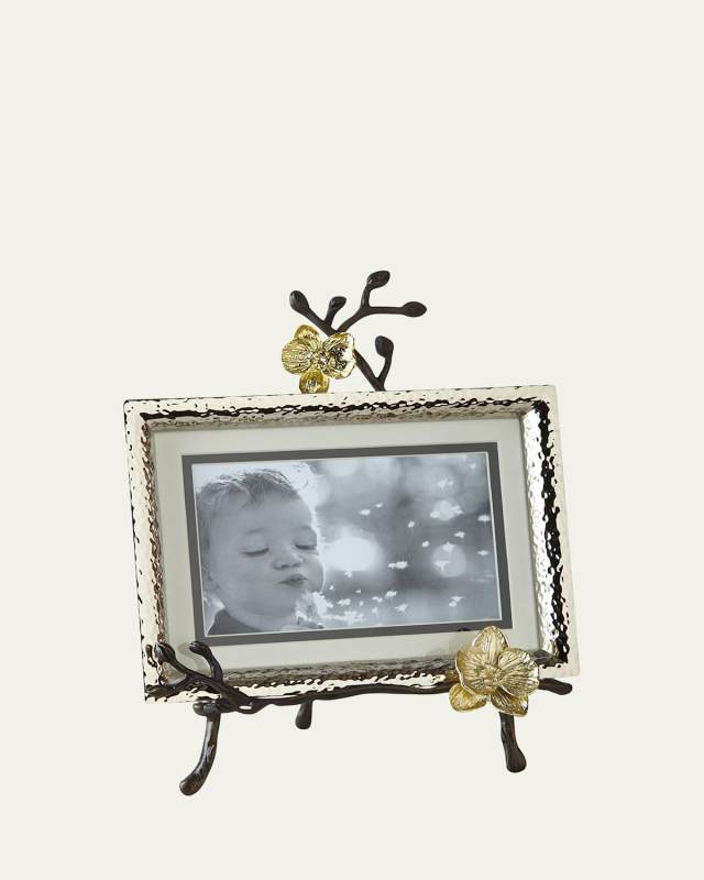 Gold Orchid Easel Picture Frame